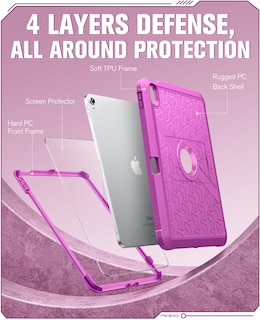 Foto 4 | Foto 4 | Funda Moko Para Ipad 11ª Y 10ª Generación 11/10 9 Pulgadas A Prueba De Golpes Roja - Venta Internacional.