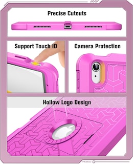 Foto 7 | Foto 7 | Funda Moko Para Ipad 11ª Y 10ª Generación 11/10 9 Pulgadas A Prueba De Golpes Roja - Venta Internacional.