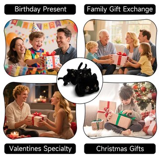 Foto 6 | Foto 6 | Peluche Gato Negro Pesado Sqeqe Almohada Suave 25 Cm - Venta Internacional.