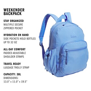 Foto 2 | Foto 2 | Mochila Adidas Weekender Lightweight Para Mujer Azul - Venta Internacional.