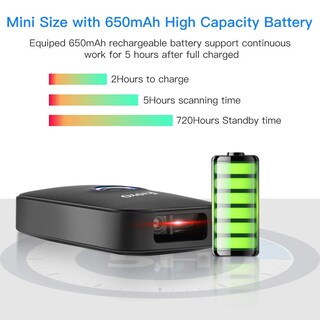 Foto 5 | Foto 5 | Mini Escáner De Código De Barras Bluetooth Eyoyo Portátil Inalámbrico Con Cable Usb - Venta Internacional.