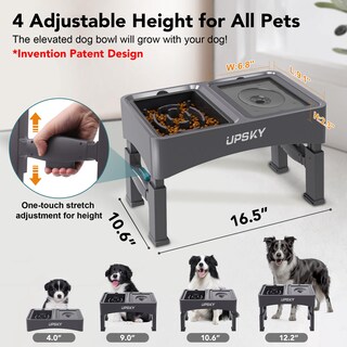 Foto 2 | Foto 2 | Comedero Para Mascotas Upsky 2 En 1 Cuencos De Alimentación Lenta Y Elevados Ajustables - Venta Internacional.