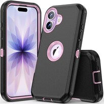 Funda Cooya Para Iphone 17 De 6.3 Pulgadas Resistente A Los Golpes Negro+rosa - Venta Internacional.