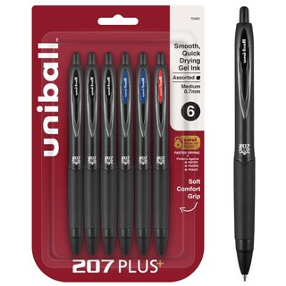 Foto 1 | Foto 1 | Bolígrafos De Gel Uni-ball 207plus+ 0 7 Mm Punta Mediana Paquete De 6 - Venta Internacional.