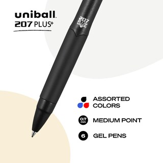 Foto 2 | Foto 2 | Bolígrafos De Gel Uni-ball 207plus+ 0 7 Mm Punta Mediana Paquete De 6 - Venta Internacional.