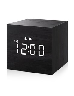 Foto 1 | Foto 1 | Reloj Despertador Jall Digital Led Con Pantalla De Hora Madera Negra - Venta Internacional.