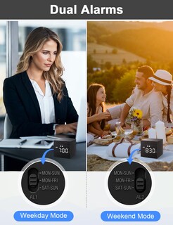 Foto 4 | Foto 4 | Reloj Despertador Jall Digital Led Con Pantalla De Hora Madera Negra - Venta Internacional.