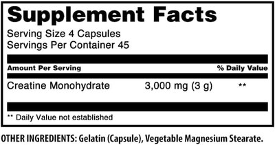 Foto 4 | Foto 4 | Monohidrato De Creatina Amazing Nutrition 3000 Mg 180 Cápsulas - Venta Internacional.