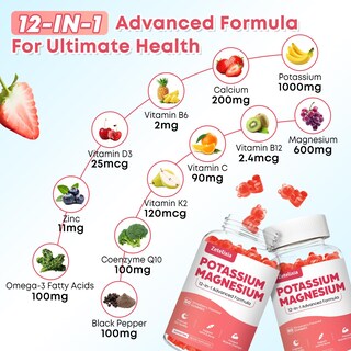 Foto 7 | Foto 7 | Paquete De 2 Gomitas De Potasio Y Magnesio Zetelixia Con Omega-3 - Venta Internacional.