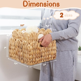 Foto 5 | Foto 5 | Cesta De Mimbre Fairyhaus Paquete De 2 Jacintos Acuáticos Naturales 28 X 28 X 18 Cm - Venta Internacional.