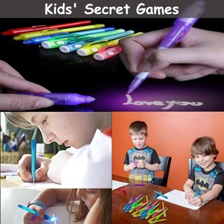 Foto 4 | Foto 4 | Bolígrafos De Tinta Invisible Igeekid Paquete De 24 Con Luz Negra Uv Espía - Venta Internacional.