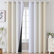 Cortinas Estelar Textiler Beige Blanco Grisáceo Opacas 132 X 260 Cm - Venta Internacional.