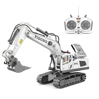 Foto 1 | Foto 1 | Juguete Maquina Retro Excavadora Auto Control Remoto Blanco