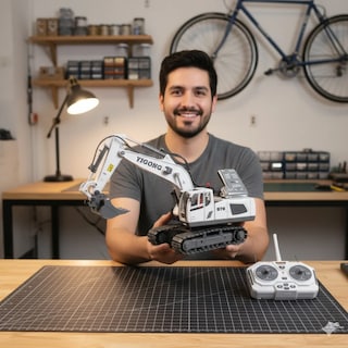 Foto 3 | Foto 3 | Juguete Maquina Retro Excavadora Auto Control Remoto Blanco