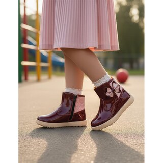 Foto 3 | Foto 3 | Botin Ninos 1705 Charol Cereza Para Niña Cómodas Rojo