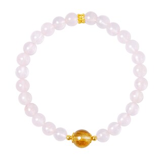 Foto 1 | Foto 1 | Pulsera De Cuarzo Rosa Para Mujer Con Abalorio Citrine Fortune - Venta Internacional.
