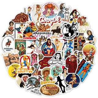 Foto 1 | Foto 1 | Paquete De Pegatinas Cowgirl Western De 50 Unidades De Vinilo Impermeable - Venta Internacional.