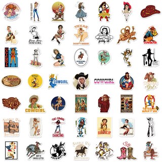 Foto 2 | Foto 2 | Paquete De Pegatinas Cowgirl Western De 50 Unidades De Vinilo Impermeable - Venta Internacional.