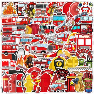 Foto 1 | Foto 1 | Paquete De Pegatinas De Vinilo Impermeable Con Temática De Bombero 50 Unidades - Venta Internacional.