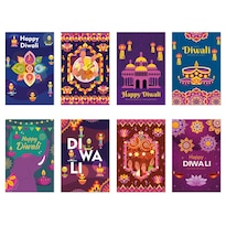 Juego De Pegatinas Diwali Festival Of Lights A Prueba De Agua 8 Unidades - Venta Internacional.