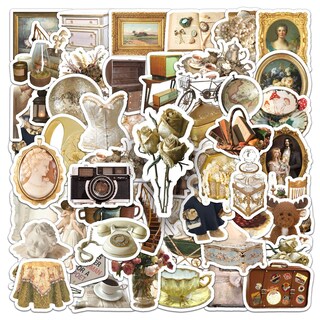 Foto 1 | Foto 1 | Paquete De Pegatinas Vintage Aesthetic De Vinilo Impermeable 50 Unidades - Venta Internacional.