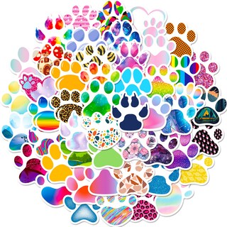 Foto 2 | Foto 2 | Paquete De Pegatinas De Vinilo Impermeable Con Estampado De Patas De Colores 50 Unidades - Venta Internacional.