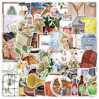 Paquete De Pegatinas Con Tema De Libro De Fantasía Acuarela 50 Unidades - Venta Internacional.