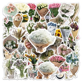 Foto 1 | Foto 1 | Calcomanía De Vinilo Stickers Bouquet Aesthetic Con Estampado Floral Vintage 50 Unidades - Venta Internacional.