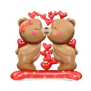 Foto 1 | Foto 1 | Globo De Aluminio Besándose Con Osos Diseño 4d Para El Día De San Valentín - Venta Internacional.