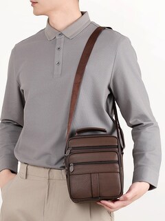 Foto 2 | Foto 2 | Bandolera De Piel Para Hombre Autobús 17 X 8 X 22 Cm Color Marrón - Venta Internacional.