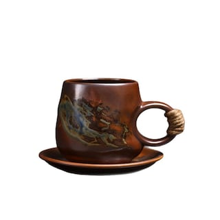 Foto 1 | Foto 1 | Taza De Cerámica Hecha A Mano Con Esmalte Único Y Mango De Cuerda - Venta Internacional.