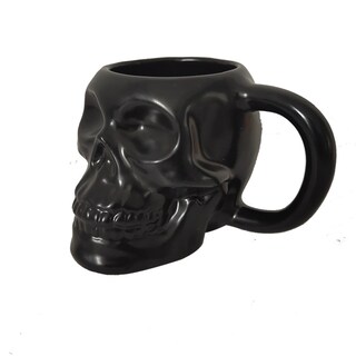 Foto 2 | Foto 2 | Taza De Cerámica Con Diseño De Calavera Negra 350 Ml Para Fanáticos Del Terror Gótico - Venta Internacional.