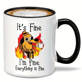 Foto 1 | Foto 1 | Taza De Café De Cerámica Funny I'm Fine. Todo Está Bien. 350 Ml - Venta Internacional.