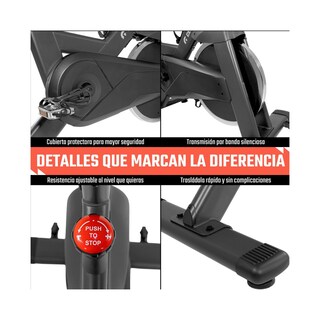 Foto 5 | Foto 5 | Bicicleta Spinning Fija Estatica Ejercicio Monitor Cardiaco Centurfit