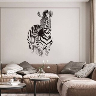 Foto 2 | Foto 2 | Adhesivos De Pared Con Diseño De Cebra Pvc Rayas Blancas Y Negras 30 X 40 Cm - Venta Internacional.