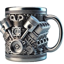 Taza De Café De Cerámica Con Diseño De Motor V8 350 Ml Para Entusiastas De Los Coches - Venta Internacional.