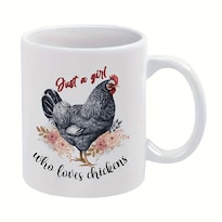 Taza De Cerámica «just A Girl Who Loves Chickens» 350 Ml - Venta Internacional.