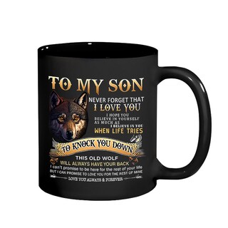Foto 1 | Foto 1 | Taza De Cerámica «to My Son» De 350 Ml De Capacidad Con Diseño De Lobo - Venta Internacional.