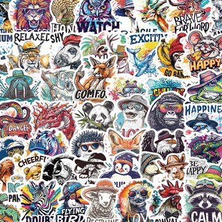 Foto 1 | Foto 1 | Paquete De Pegatinas Con Motivos De Animales Retro 50 Unidades Calcomanías De Dibujos Animados - Venta Internacional.