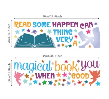 Foto 4 | Foto 4 | Adhesivos De Pared Con Cita Inspiradora De Lectura Mágica 30 X 90 Cm - Venta Internacional.