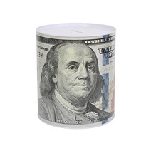 Hucha Redonda De Metal Con Estampado De Euros De Piggy Bank 13 5 X 15 Cm - Venta Internacional.