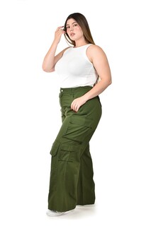 Foto 2 | Foto 2 | Pantalón Cargo Roman Fashion 28090 Verde para Mujer