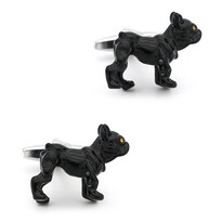 Gemelos Con Diseño De Bulldog Francés Negro Para Hombre En Color Cobre - Venta Internacional.