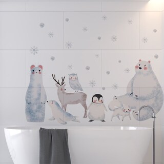 Foto 1 | Foto 1 | Adhesivos De Pared De Pvc Con Forma De Animal Ártico Invernal Extraíble 70 X 115 Cm - Venta Internacional.