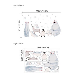 Foto 3 | Foto 3 | Adhesivos De Pared De Pvc Con Forma De Animal Ártico Invernal Extraíble 70 X 115 Cm - Venta Internacional.