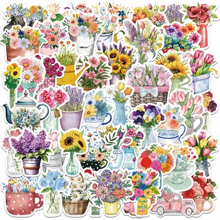 Foto 1 | Foto 1 | 50 Pegatinas Con Forma De Ramo De Flores Coloridas Regaderas De Vinilo - Venta Internacional.