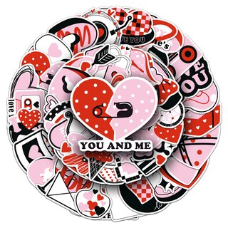 Foto 2 | Foto 2 | Paquete De Pegatinas De Vinilo Con Tema De Corazón 50 Unidades Colores De Amor - Venta Internacional.