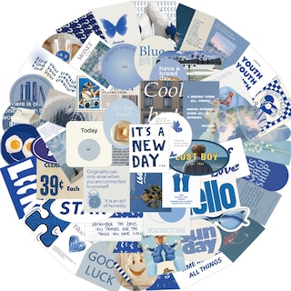 Foto 1 | Foto 1 | Pegatinas Blue Aesthetic Scrapbook Para Portátil Guitarra 57 Unidades - Venta Internacional.