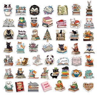 Foto 2 | Foto 2 | Paquete De Pegatinas De Vinilo Impermeable Con Tema De Lectura Y Libro 50 Unidades - Venta Internacional.