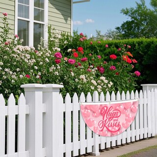 Foto 2 | Foto 2 | Bandera Abrazos Y Besos Romántico Corazón Rosa 45 X 90 Cm Poliéster - Venta Internacional.